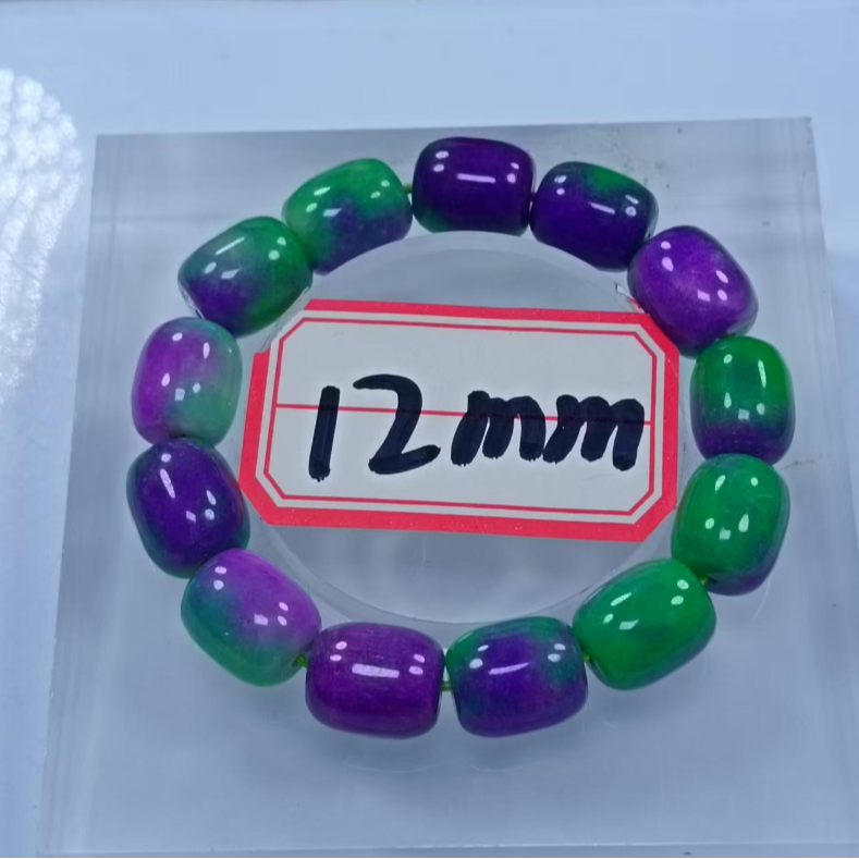 紫绿花舒12mm桶珠手串发一条I65