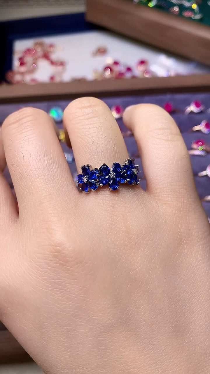 【闪购商品】蓝宝石戒指银S925镶嵌0000