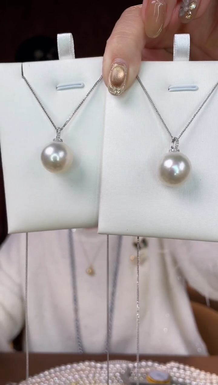 【闪购商品】海水珍珠吊坠(不含链)18K金镶嵌澳白15-16mm多样性发一