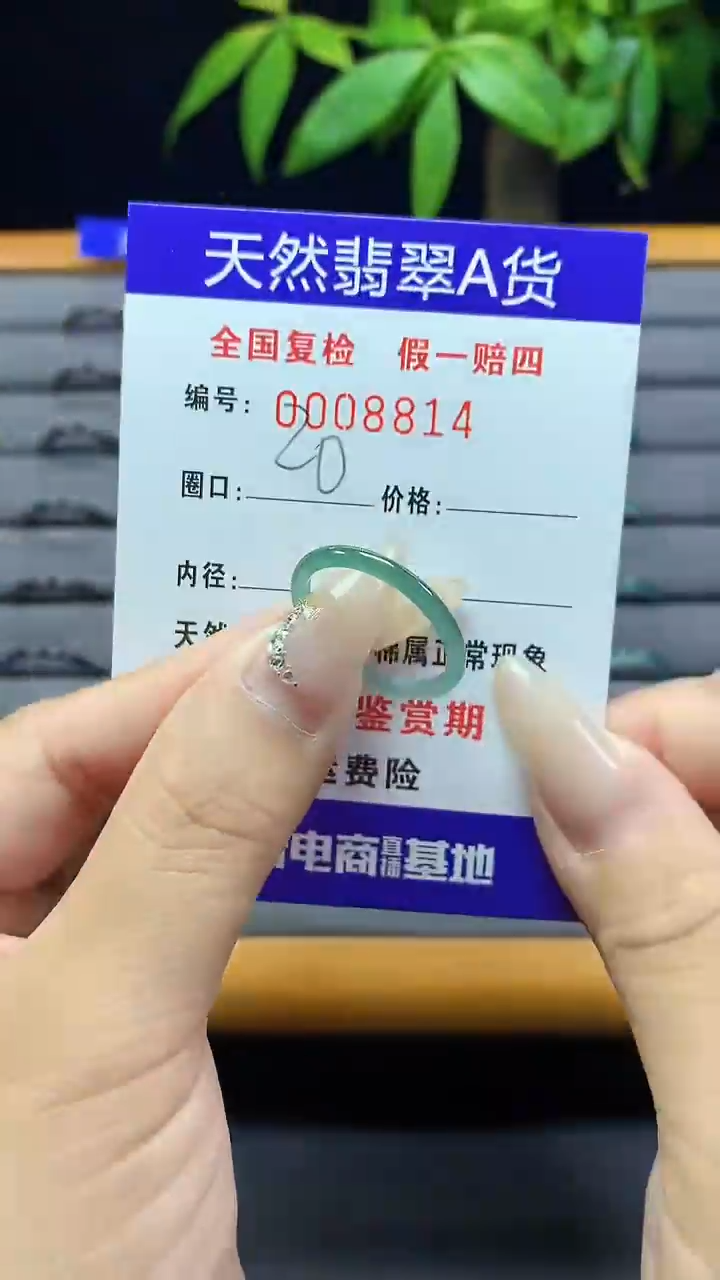 【闪购商品】翡翠戒圈未镶嵌天然翡翠A货8814