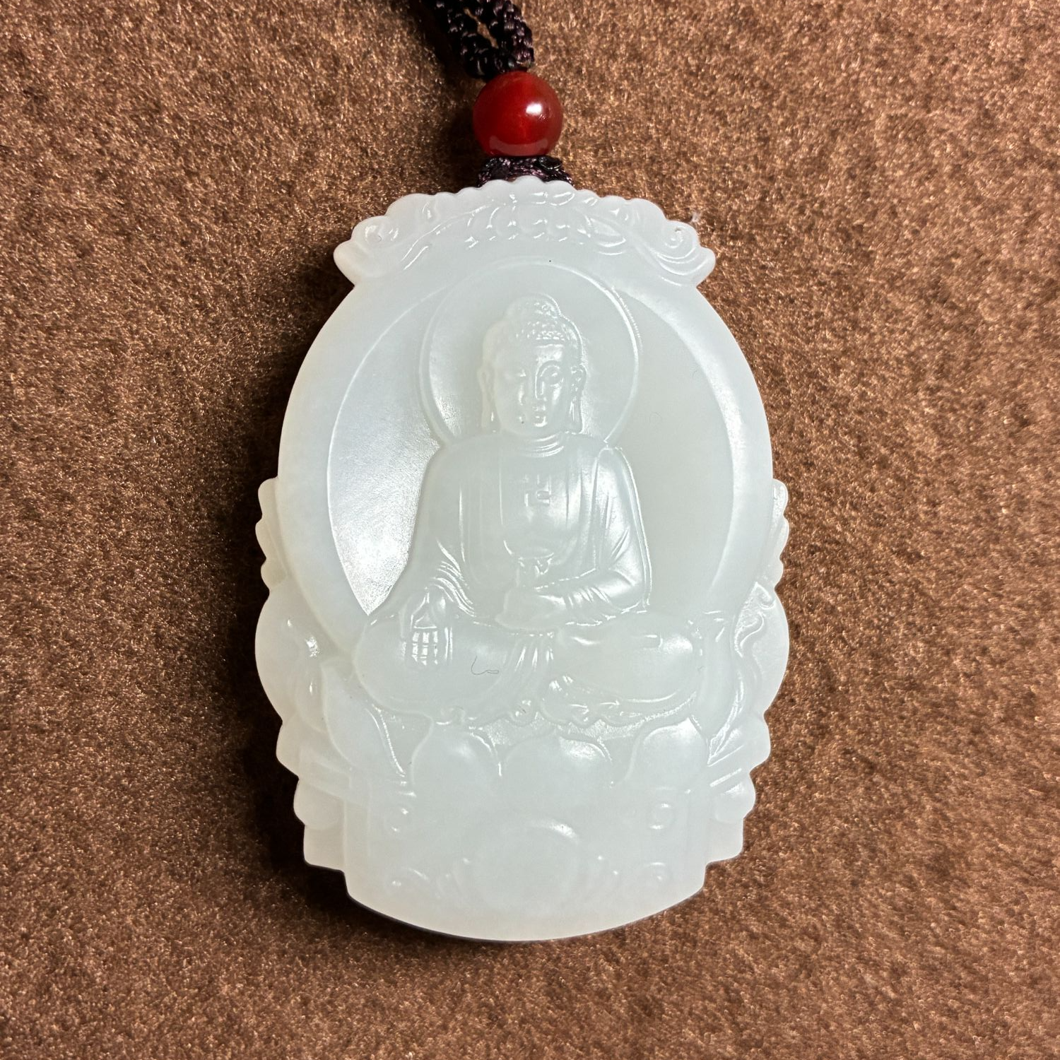 白玉大日如来平安守护神菩萨玉佩