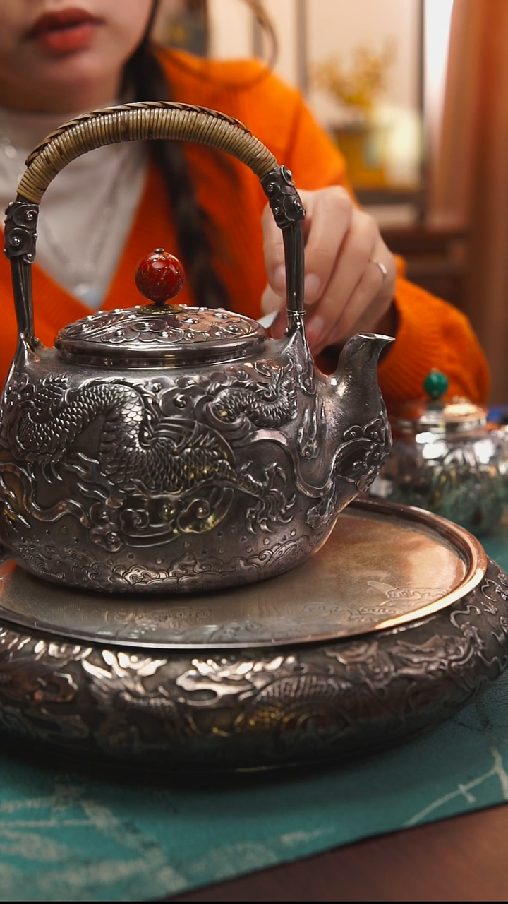 古悦足银999烧水壶   