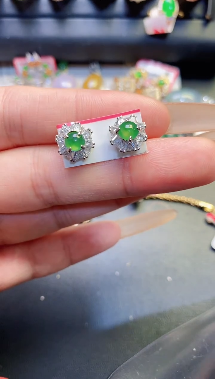 银S925镶嵌戒指翡翠天然