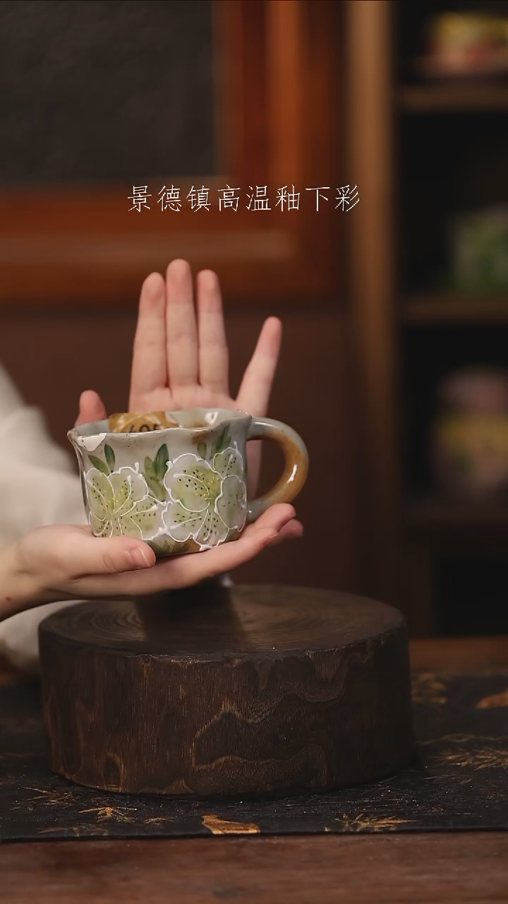 陶瓷景德镇高温釉下手绘陶瓷@L405@