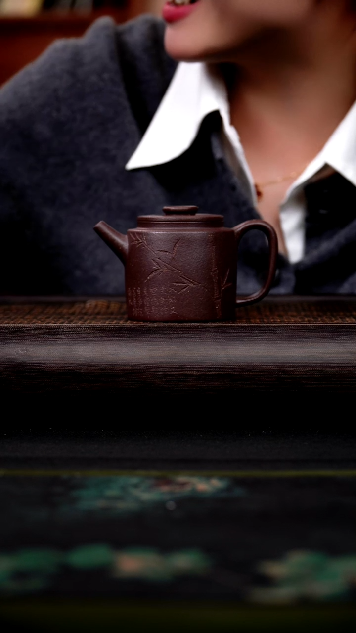 茶壶紫砂根**茂 蠡墅老天青 巨轮 
