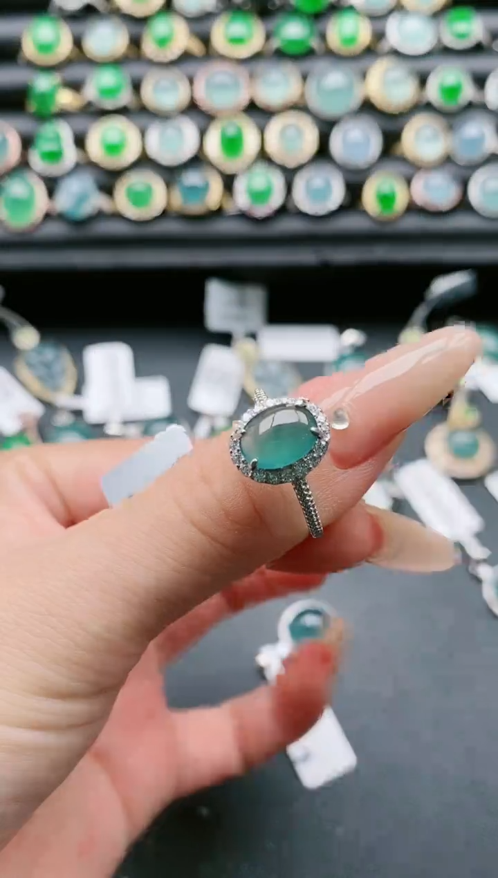 【闪购商品】翡翠戒指银S925镶嵌11111111