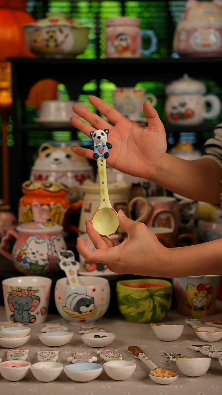 陶瓷无盖款景德镇高温釉下彩纯手绘创意瓷 