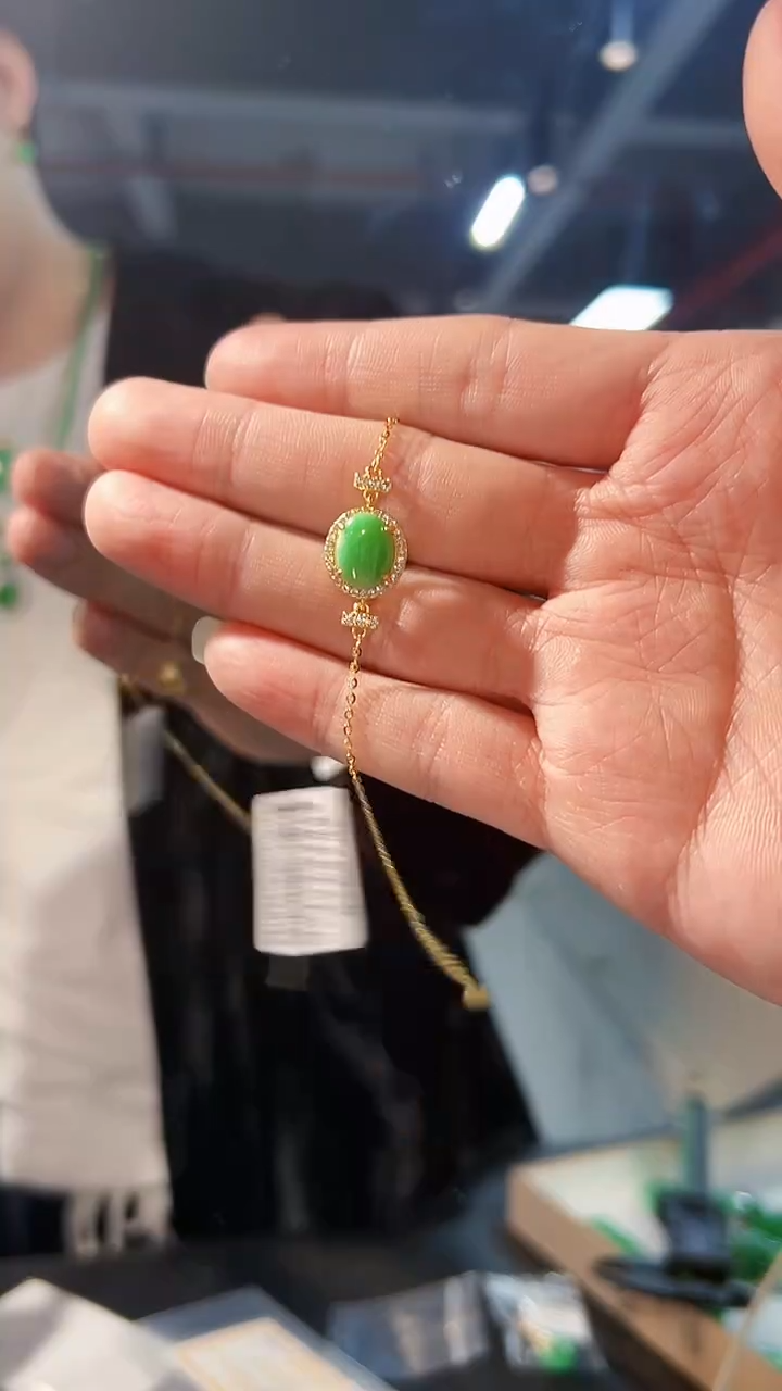 【闪购商品】翡翠手链银S925镶嵌缅料A货/支持复检/一件