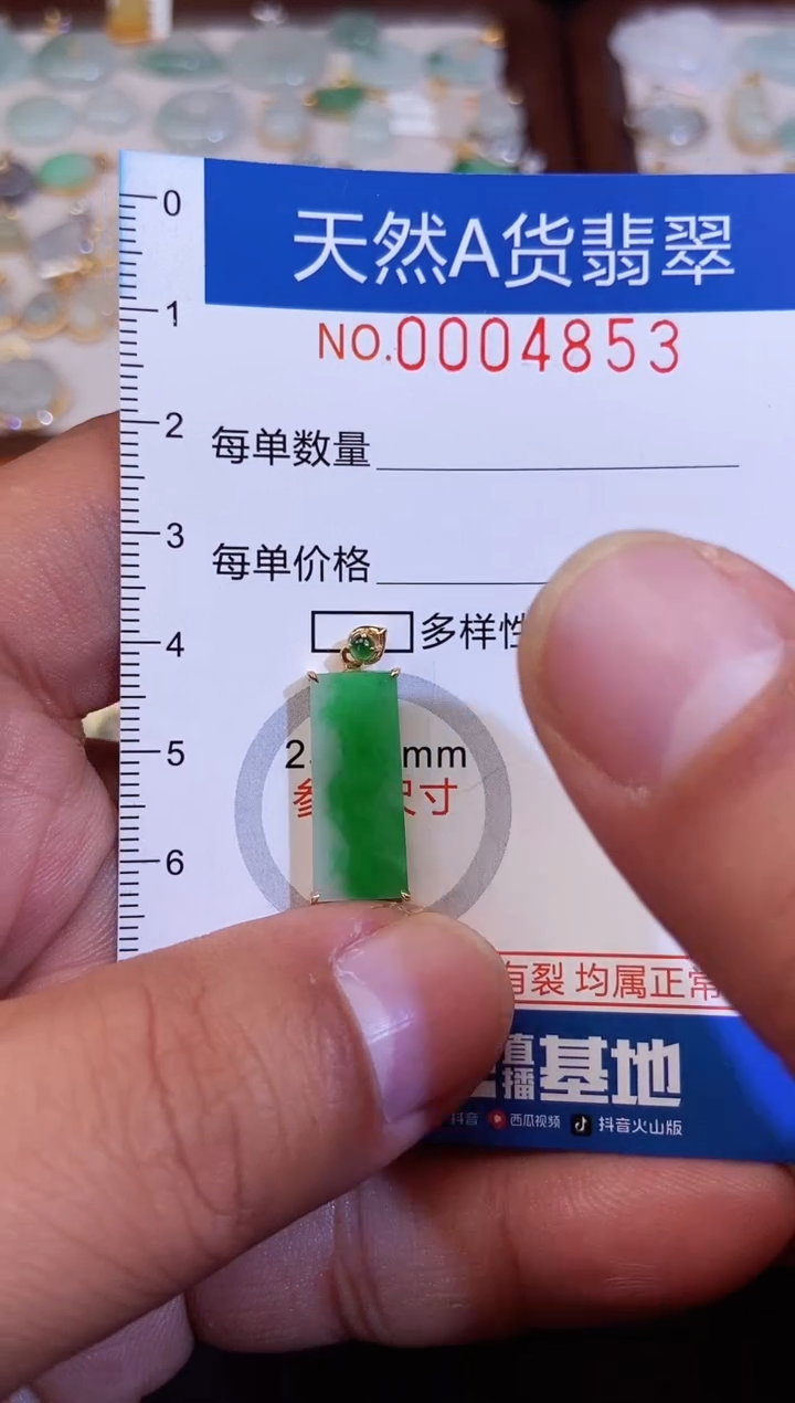 【闪购商品】翡翠吊坠(不含链)18K金镶嵌翡翠4853