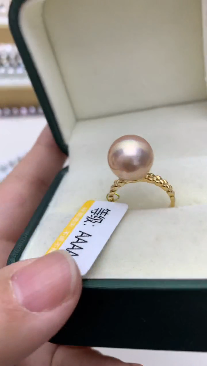 银S925镶嵌戒指淡水珍珠w22 