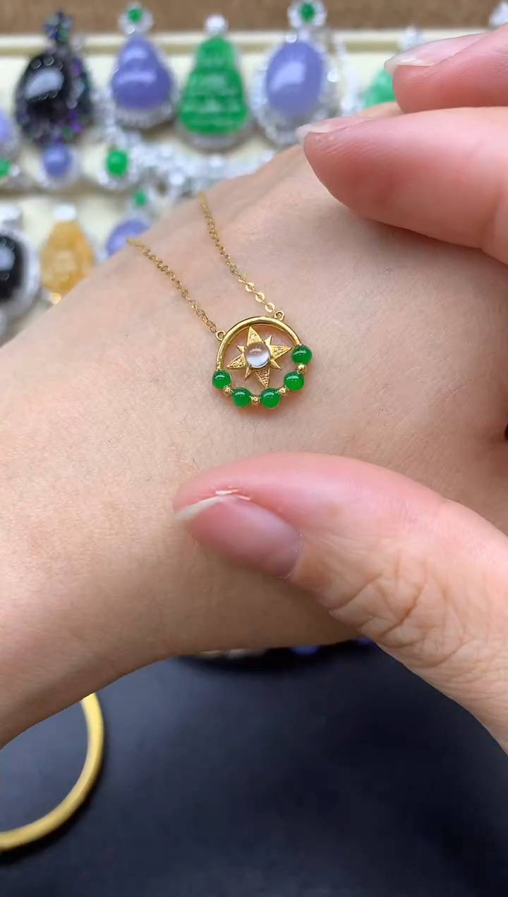 【闪购商品】翡翠颈饰18K金镶嵌414-中国好珍宝