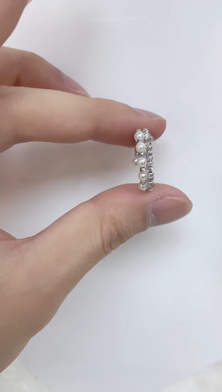 银S925镶嵌海水珍珠戒指海水珍珠戒指