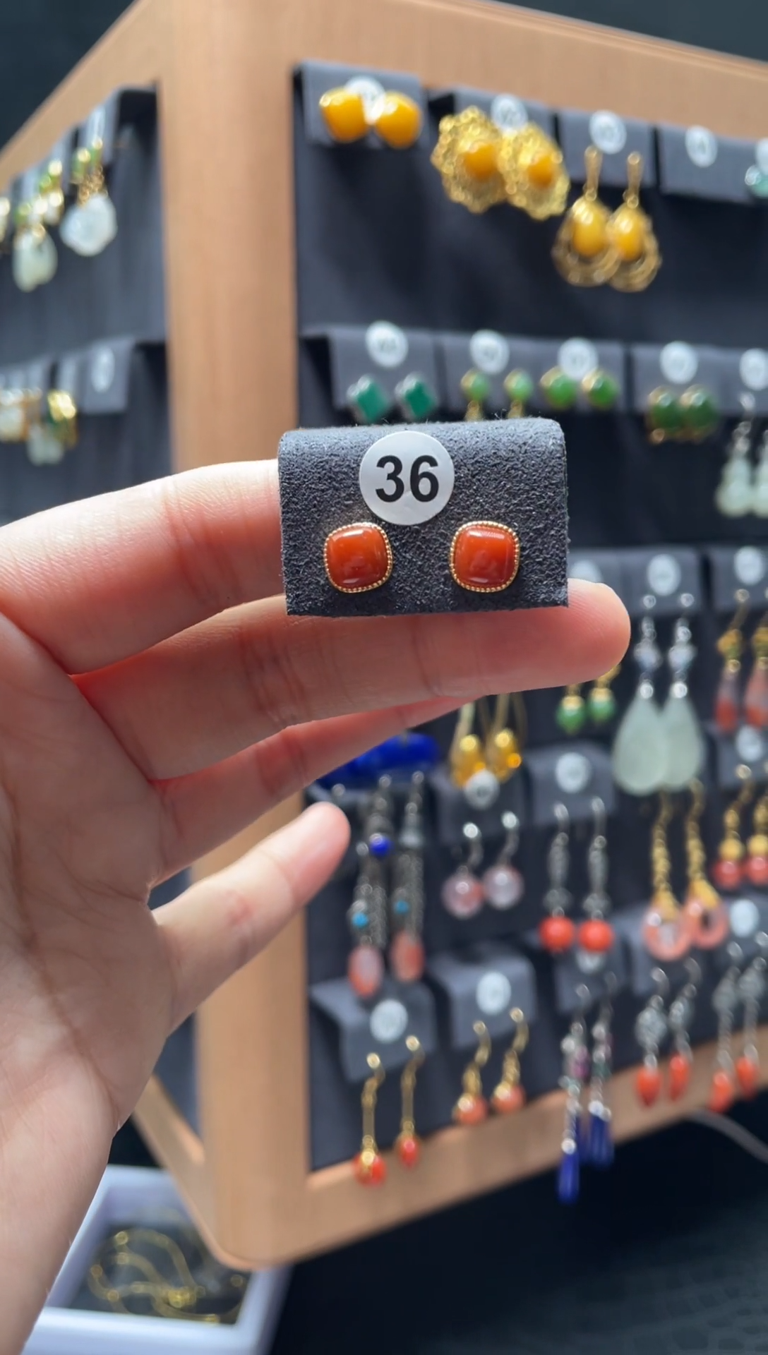 【闪购商品】南红玛瑙耳饰银S925镶嵌0036