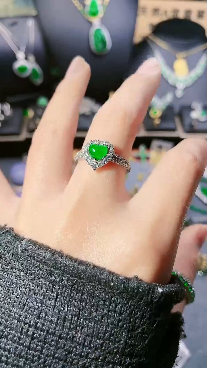 【闪购商品】翡翠戒指银S925镶嵌戒指