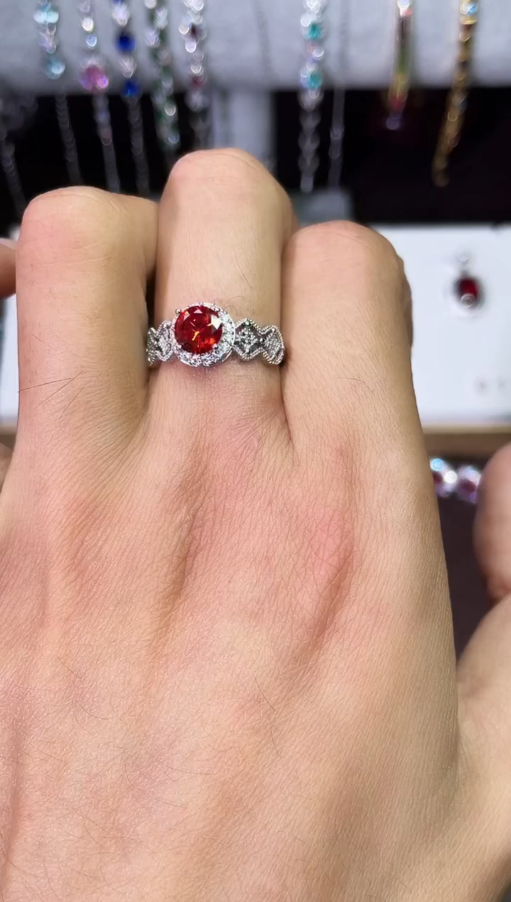 合金合成钻石芬达戒指