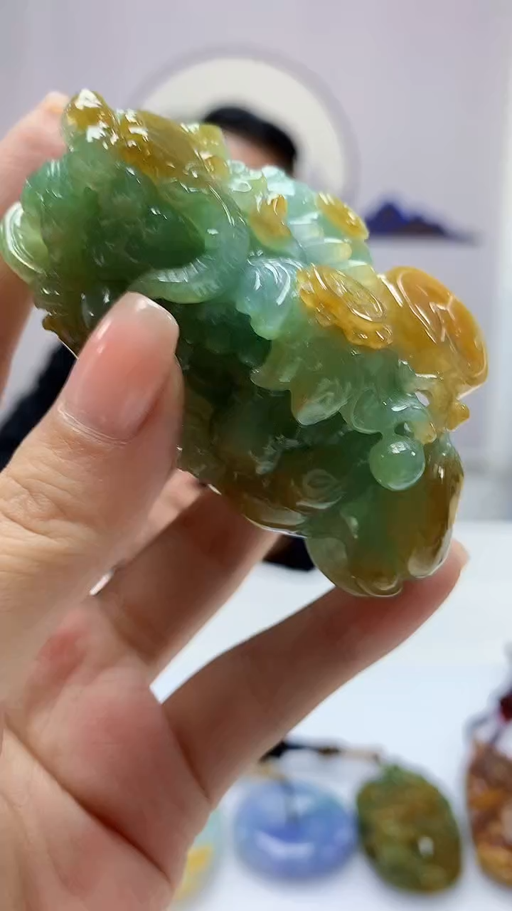 【闪购商品】定制翡翠未镶嵌4969ms-毛货貔貅137