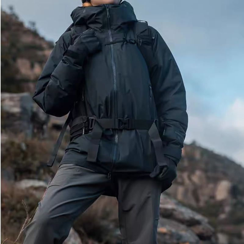 宝丫轻奢  情侣款男女户外登山滑雪连帽羽绒服外套K3982