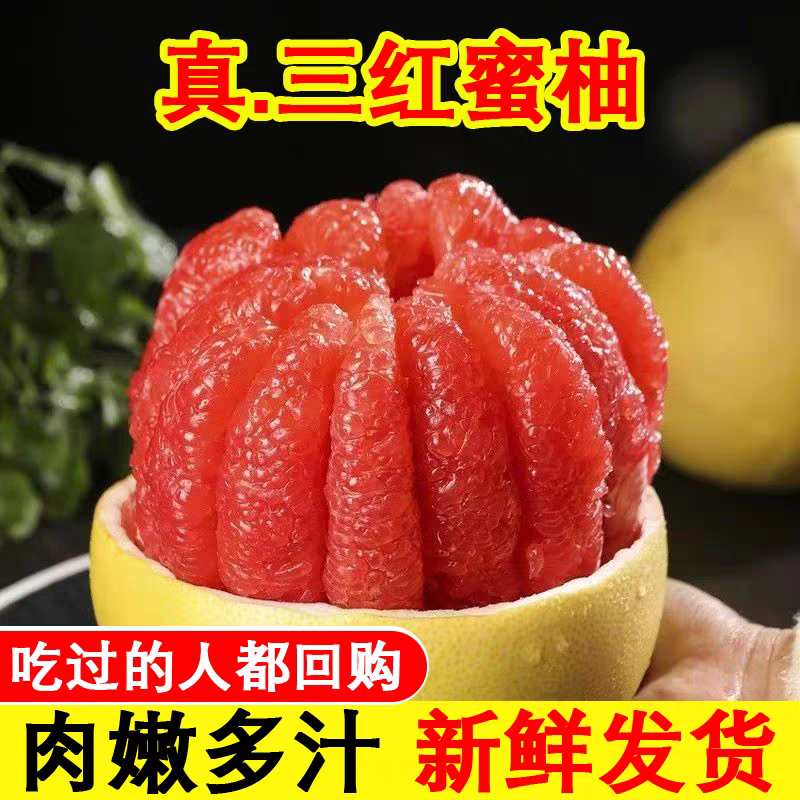 广西老树三红蜜柚2枚5/9斤当季新鲜水果皮薄肉厚汁水足本味浓郁