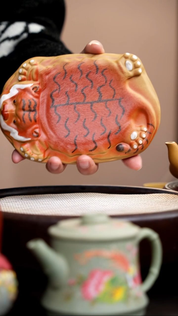 茶壶紫砂段泥老虎壶承
