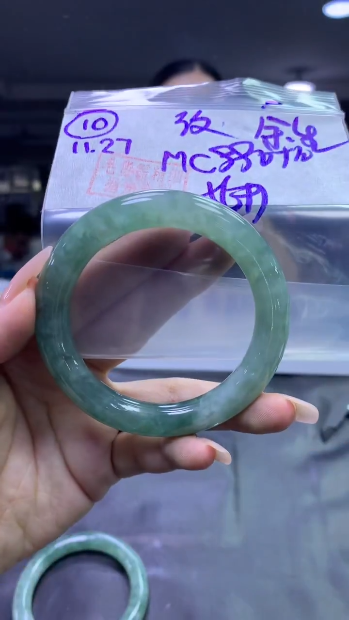未镶嵌定制翡翠余***好10手镯56纹+990元+拍一发一