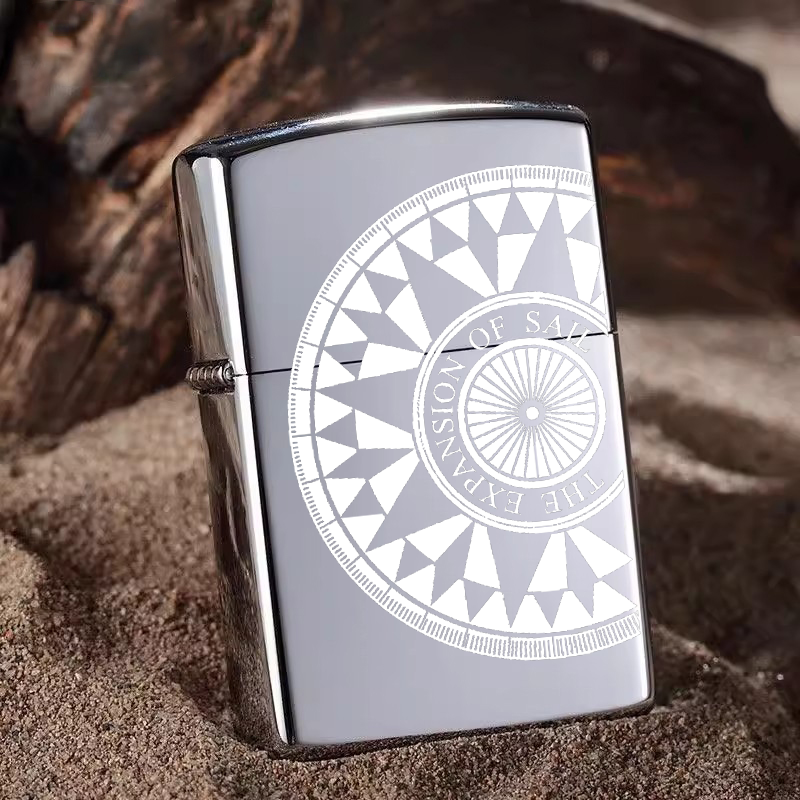 创意个性银冰双面定制爱情罗盘指南针防风砂轮煤油打火机男友礼物