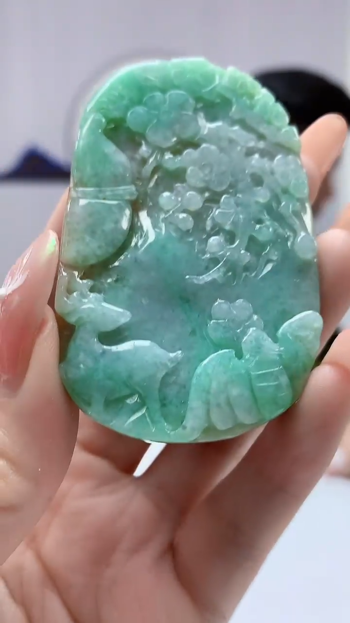 【闪购商品】定制翡翠未镶嵌4917DD-毛货挂件123