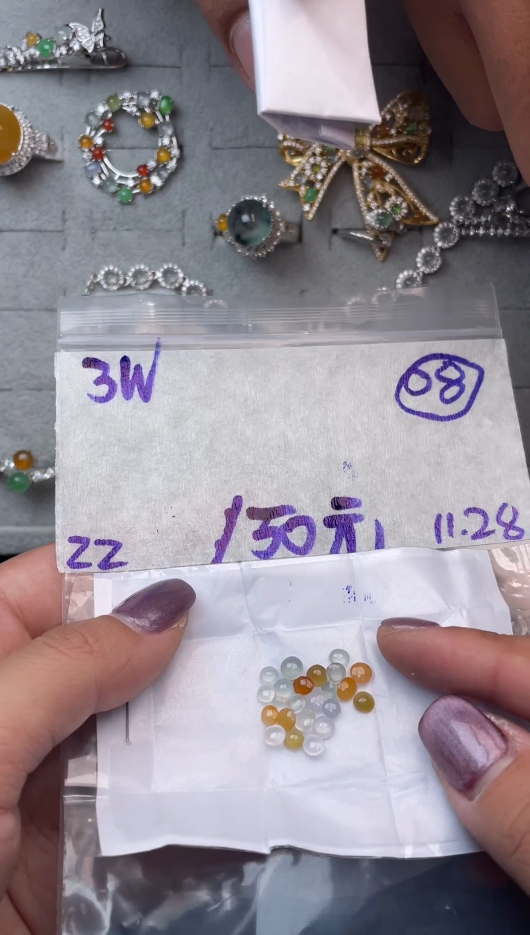 未镶嵌定制翡翠毛货需精细抛光多样性发一件蛋面+150元08