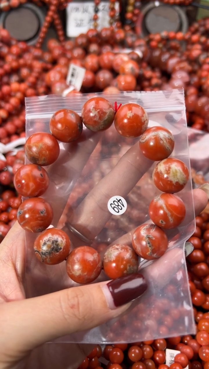 未镶嵌手串南红玛瑙古****跳17