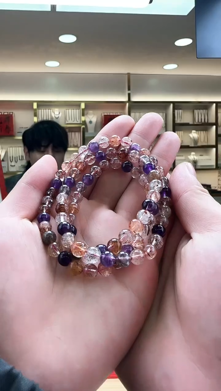 【闪购商品】水晶黑加仑超七多圈手串未镶嵌 