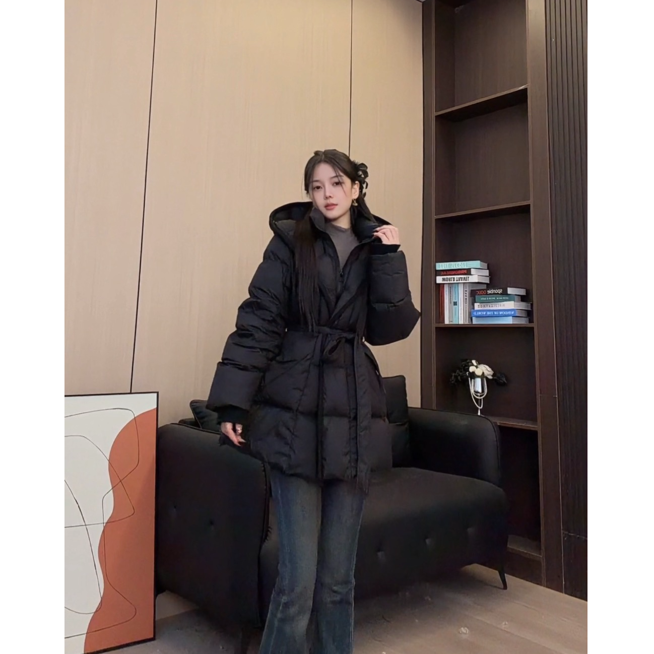 千金感抗冻小蛮腰机能美学通勤户外雪地氛围感超厚羽绒服女连帽3