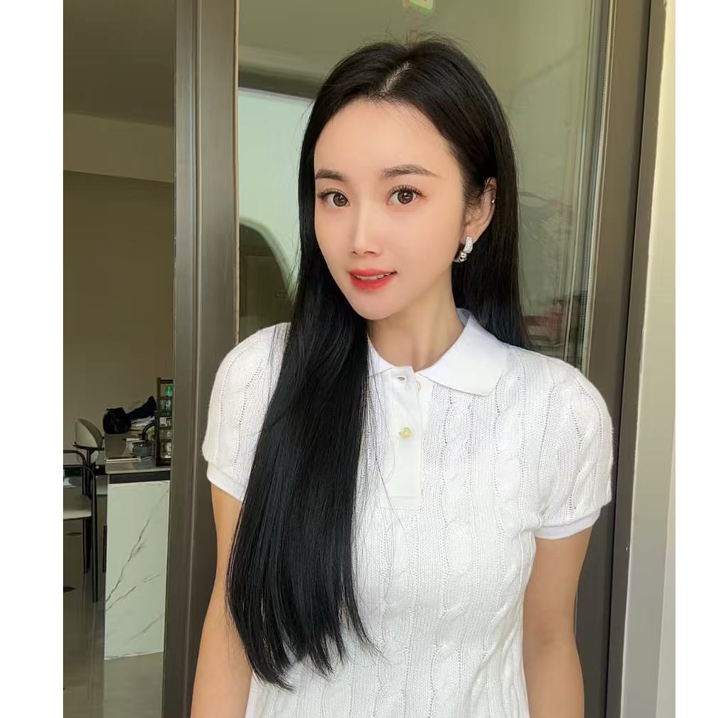 刺绣小马 麻花POLO领套头T恤女款 百搭 夕夕17