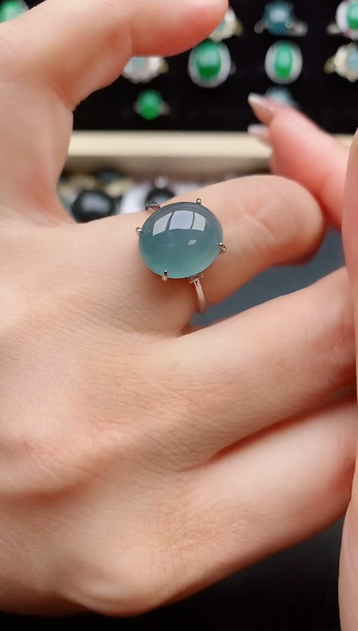 【闪购商品】翡翠戒指银S925镶嵌8050