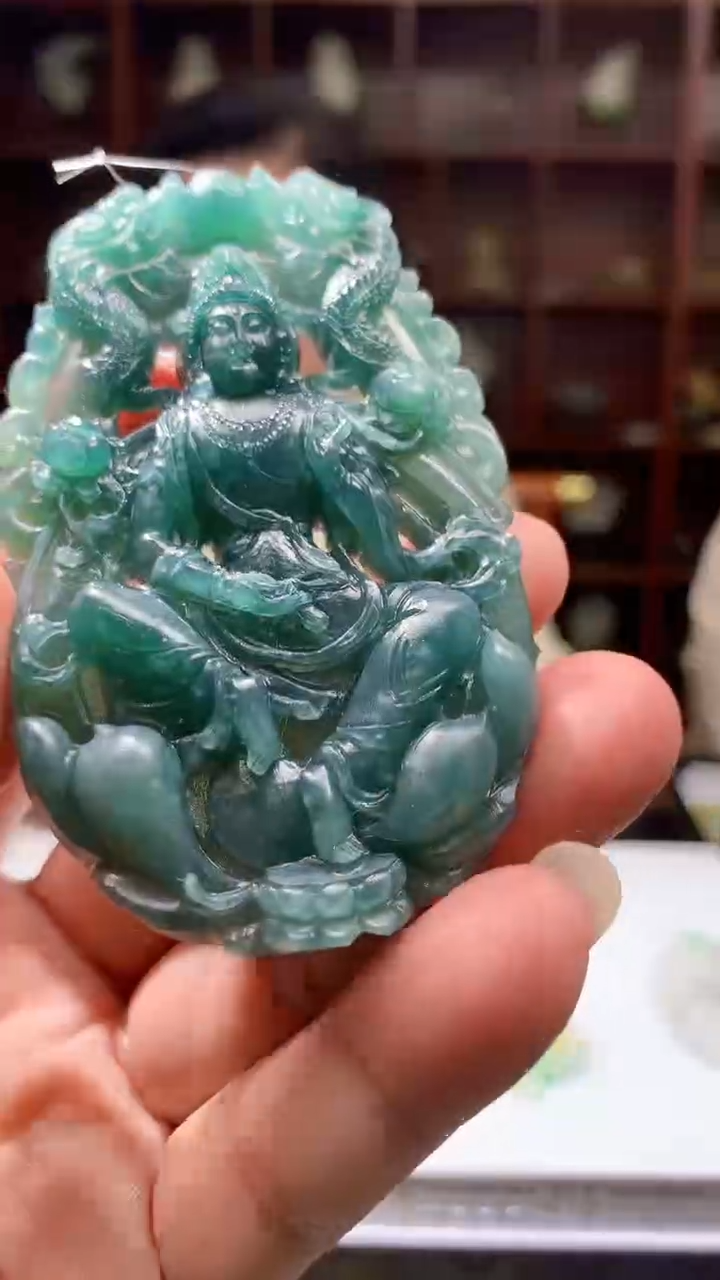 【闪购商品】定制翡翠未镶嵌1088hn-毛货挂件11