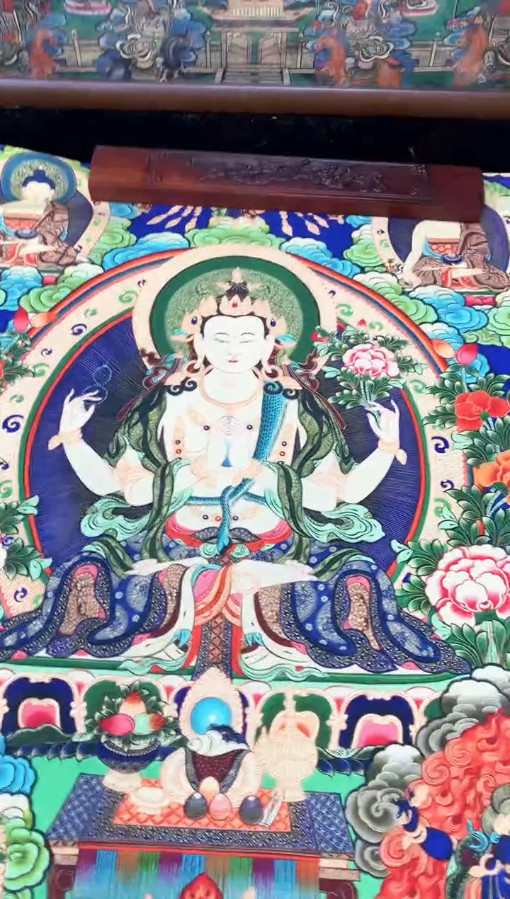 卷轴画044四臂观音