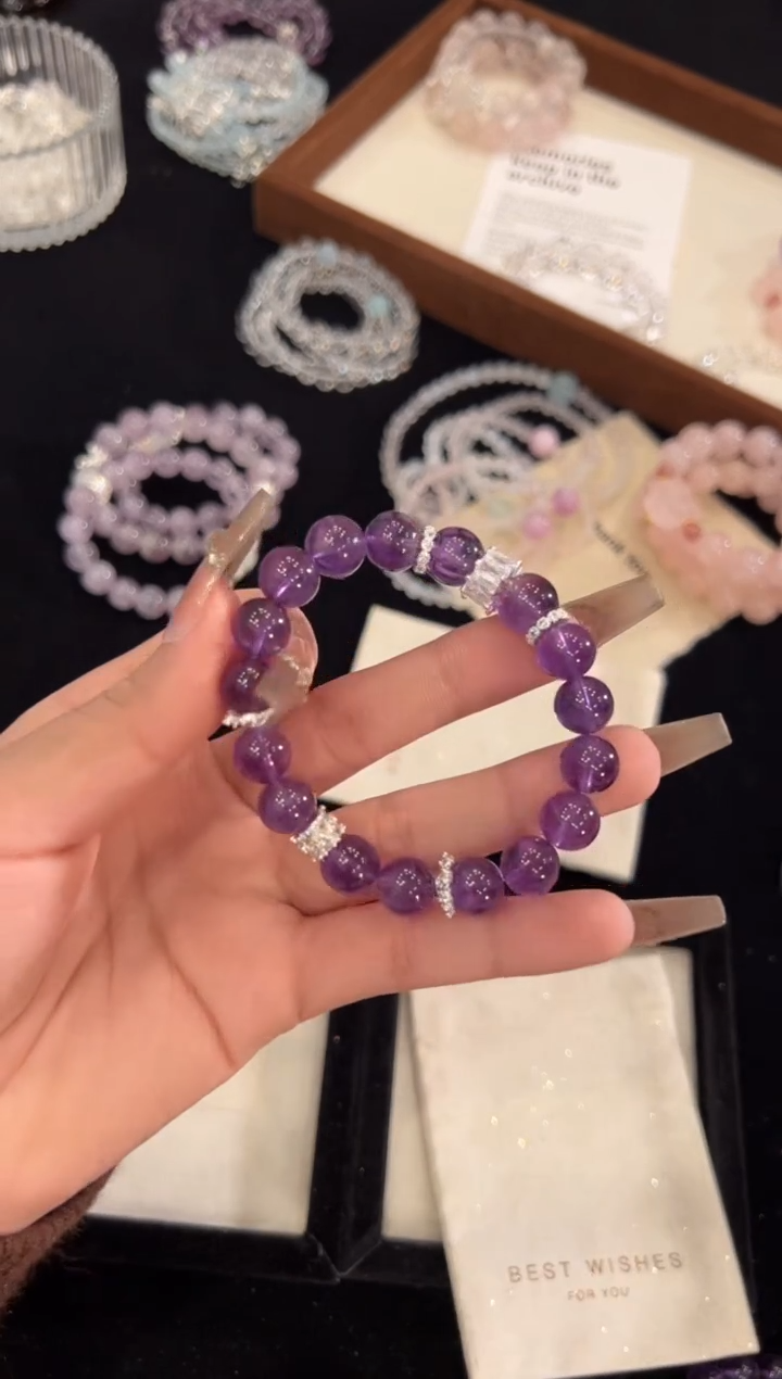 【闪购商品】水晶手链合金紫水晶手链x1203