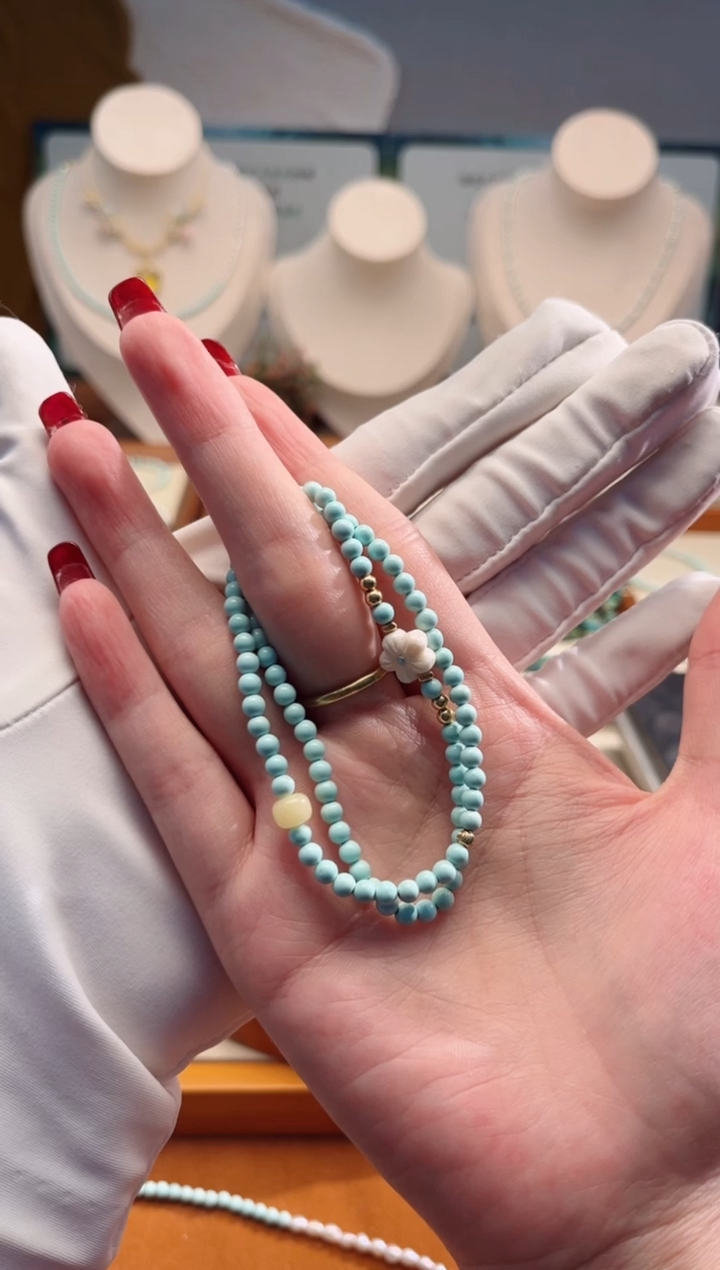 【闪购商品】绿松石手串未镶嵌双圈小花