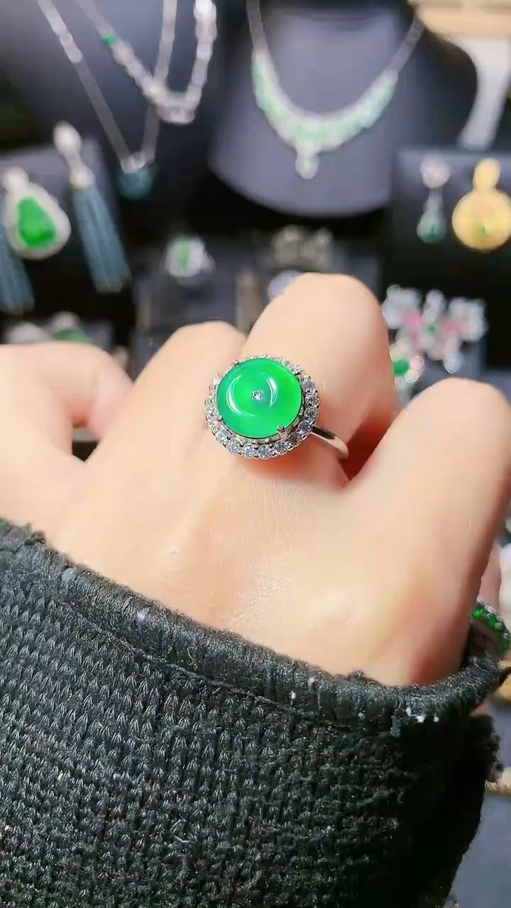 【闪购商品】翡翠戒指银S925镶嵌戒指