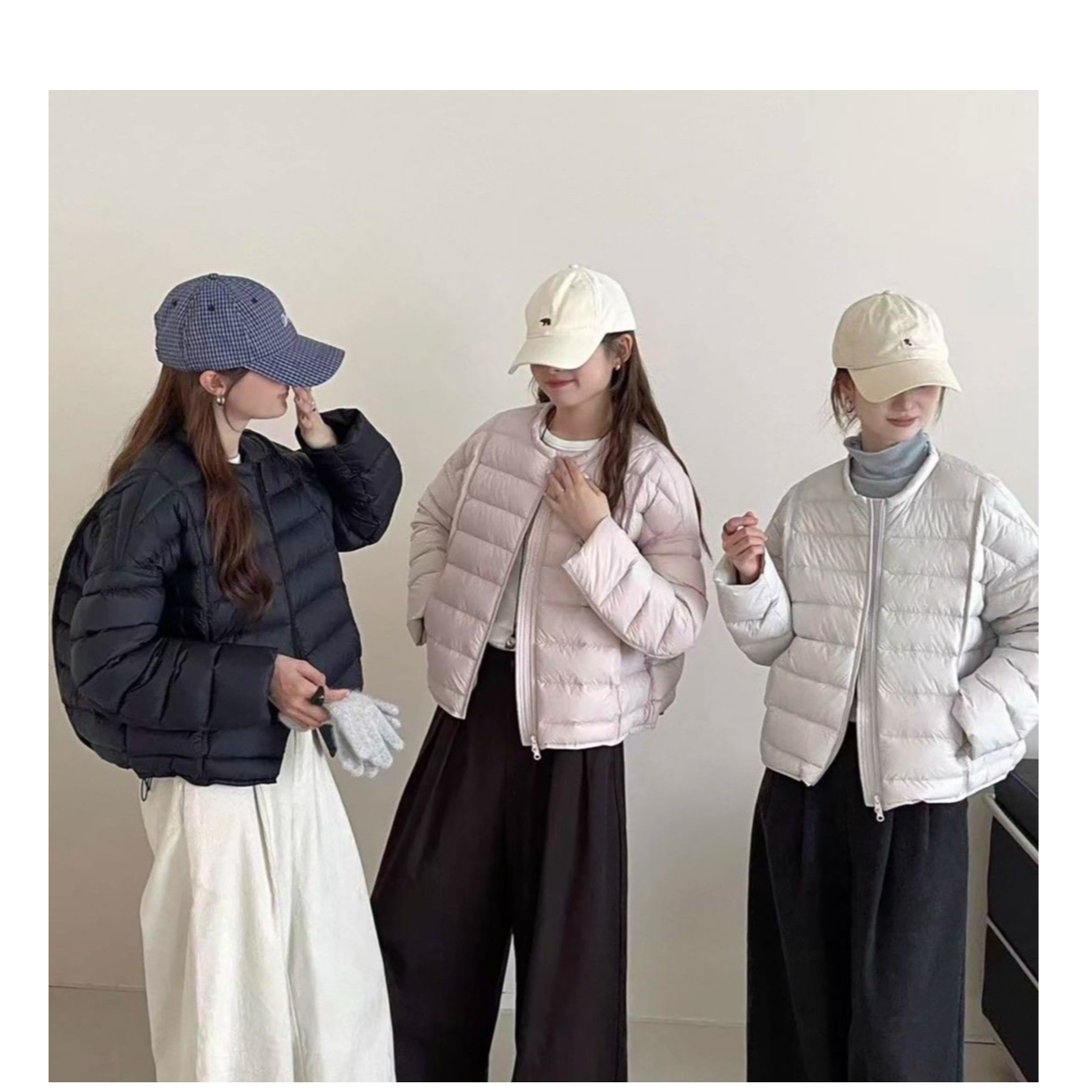 【带溯源码】90白鸭绒排骨羽绒服女短款2025冬季新款宽松圆领外套