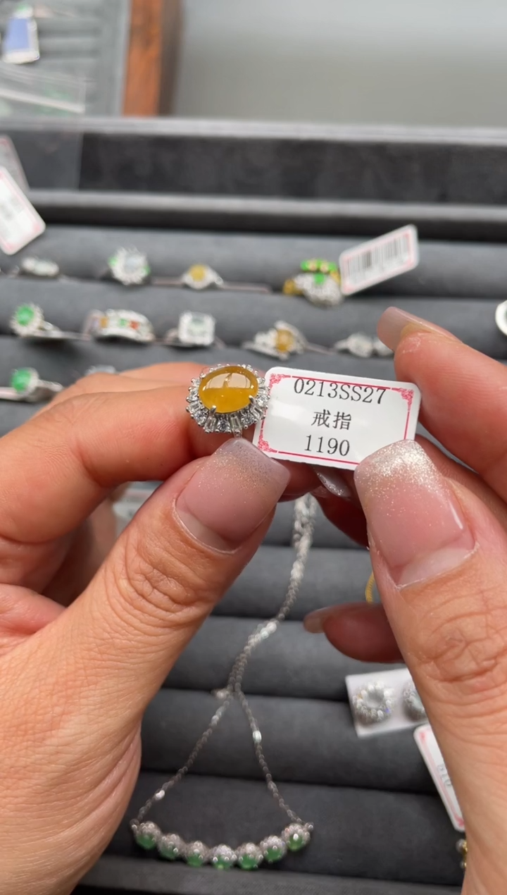 【闪购商品】翡翠戒指银S925镶嵌0213SS27