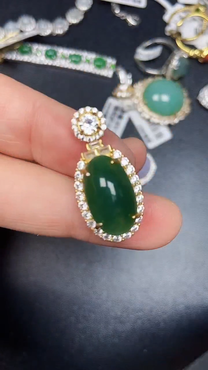 银S925镶嵌戒指翡翠2200