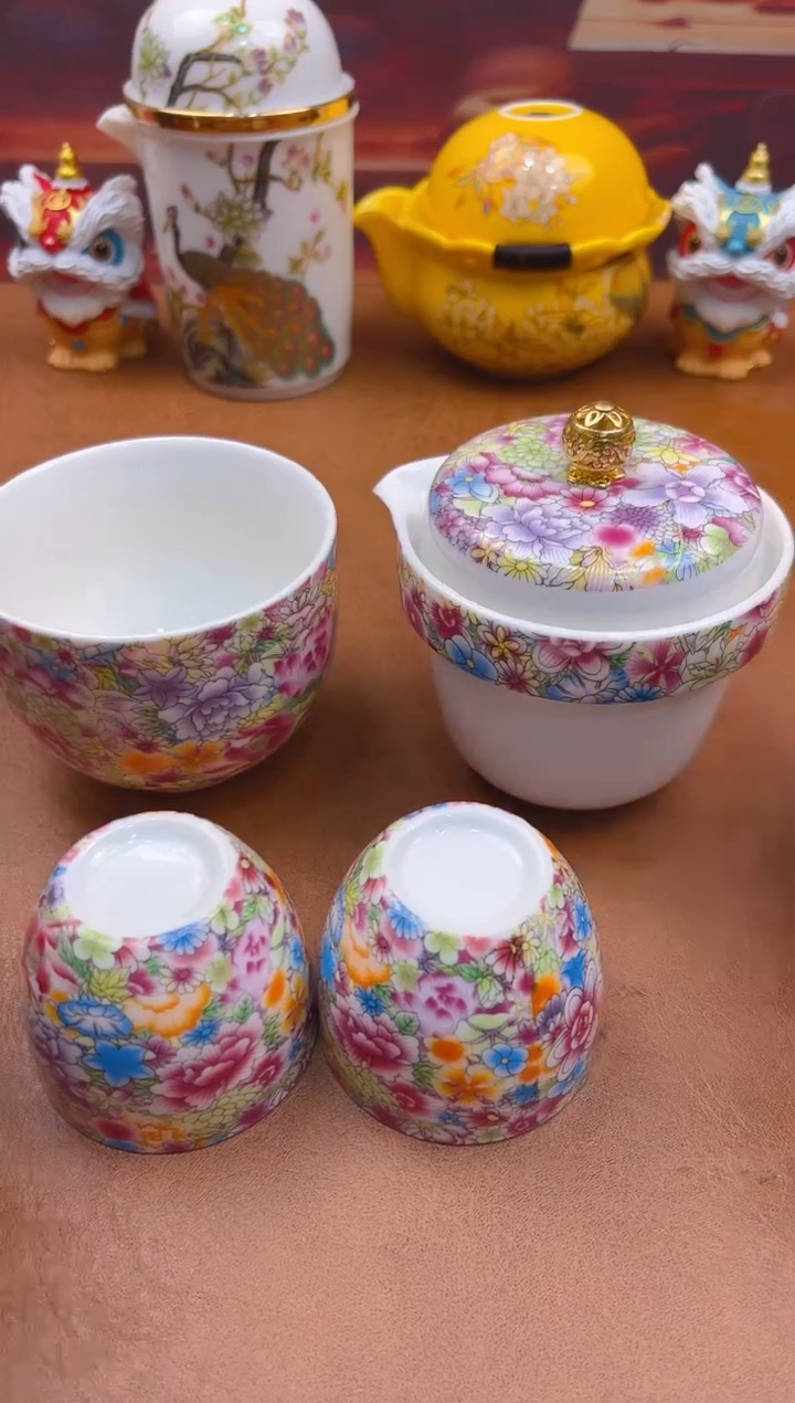 陶瓷茶具摆件旅行套组