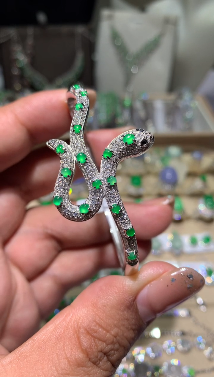 未镶嵌翡翠耳饰手镯