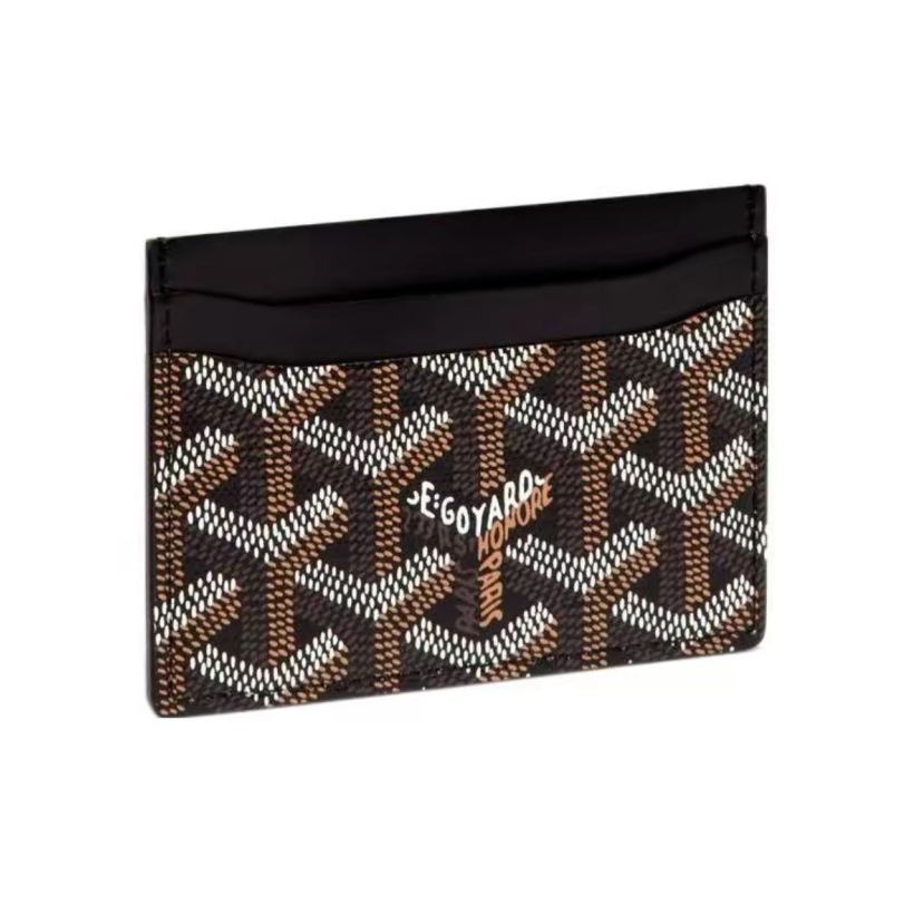 未使用 Goyard 【念念特价】 Saint-Sulpice 几何图案印花 棕黑色包