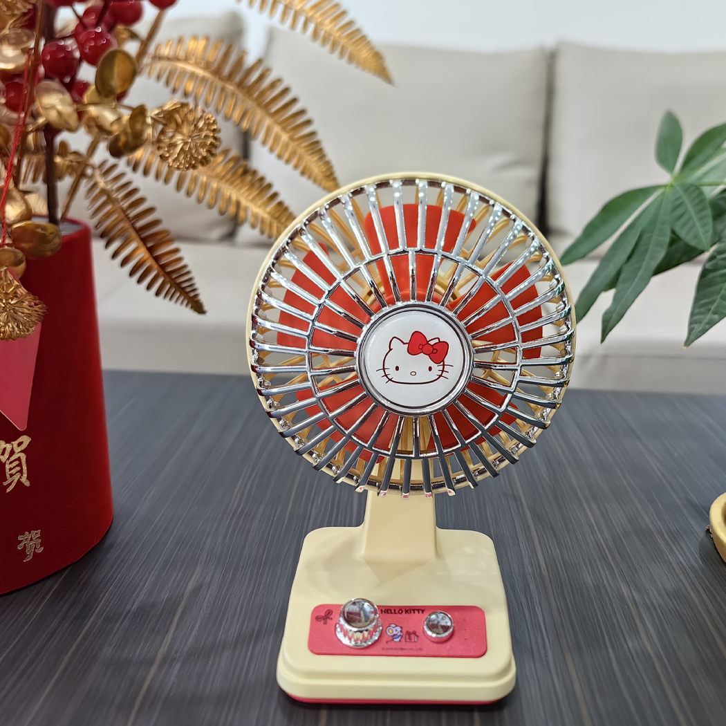 Sanrio characters复古系列1200mAh桌面风扇Hello Kitty&名创优品