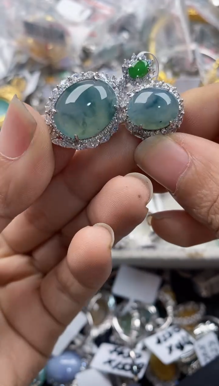 银S925镶嵌戒指翡翠777----10