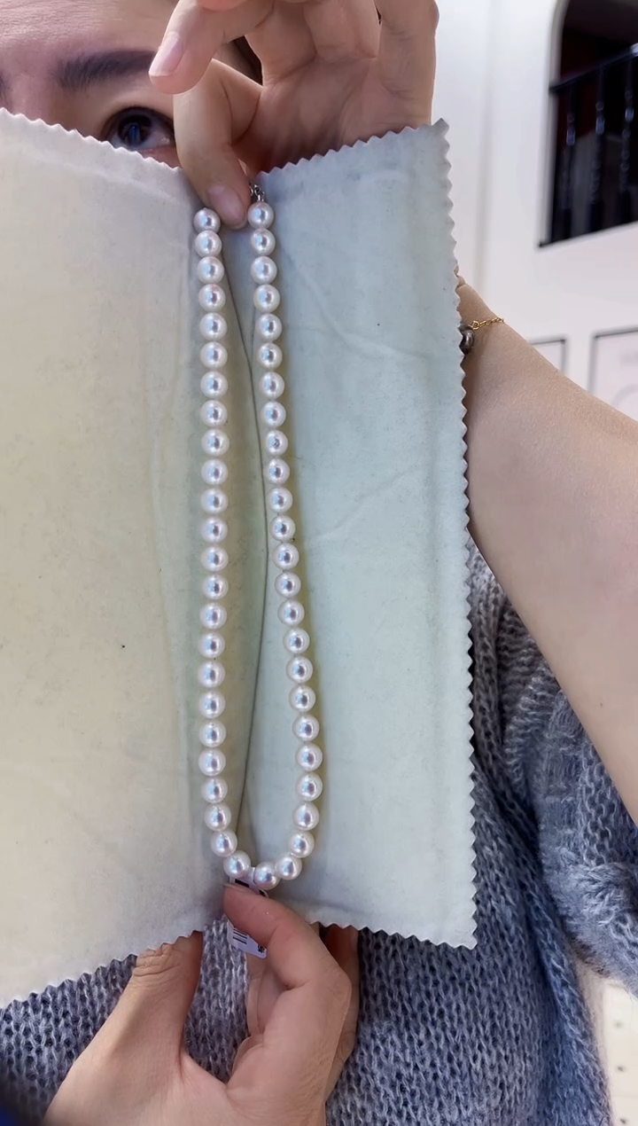 【闪购商品】海水珍珠颈饰银S925镶嵌akoya 8-8.5mm