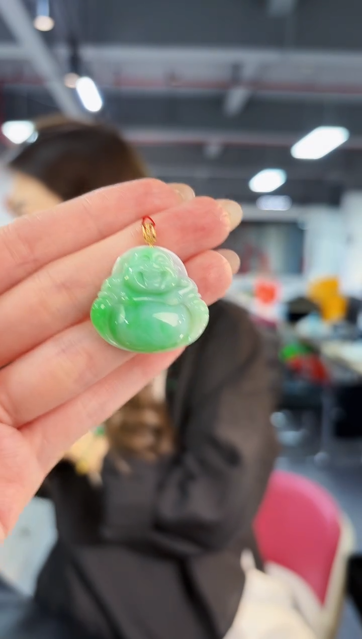 【闪购商品】翡翠颈饰18K金镶嵌缅料A货/支持复检/一件
