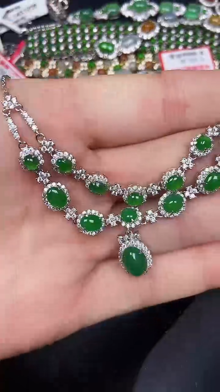 银S925镶嵌戒指翡翠5700