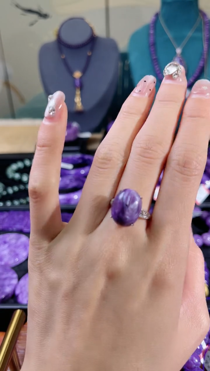 【闪购商品】查罗石（紫龙晶）戒指银S925镶嵌.