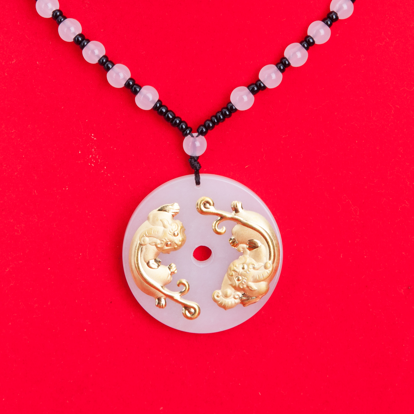 天然金丝玉貔貅圆盘镀金镶嵌玉石K镀金镶嵌 赠链子+礼盒+证书Z/SF